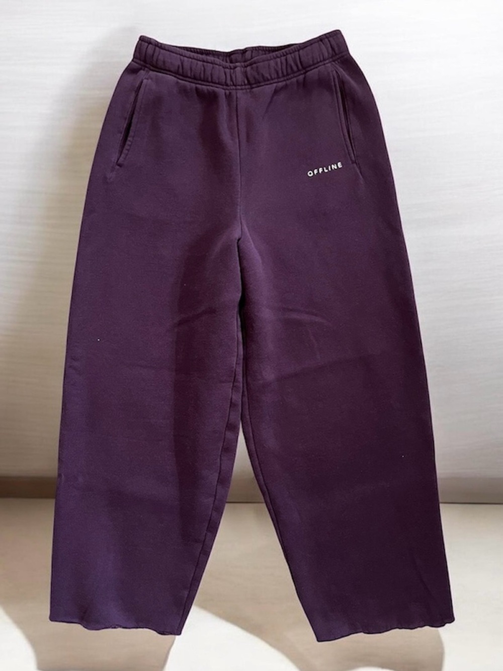 OFFLINE by Aerie Wide-Leg Sweatpants in Deep Plum